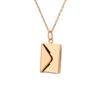 Collar de acero de titanio con diseño de sobre, estilo europeo y americano, para mujer, combina con todo, con cadena de clavícula sin color para parejas.
