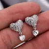Pendientes de cobre con forma de corazón e incrustaciones de circonita, diseño simple de estrella europea y americana, venta directa de fábrica, pendientes de venta caliente transfronteriza