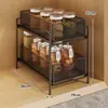 Prateleira de armazenamento de cozinha retrátil, prateleiras em camadas dentro do armário, organizador de gaveta para debaixo da pia, cesta de armazenamento para organização eficiente