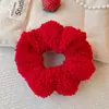 Gomas Elásticas de Felpa Serie Roja Primavera, Nuevas Diademas Dulces Estilo Hada para Mujer, Accesorios para el Cabello Sencillos y Versátiles para Niños