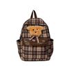 2025 Nuevo Japonés en Mochila Escolar de Costuras a Cuadros de Cachorro Lindo, Mochila de Moda de Gran Capacidad para Ir al Trabajo que Combina con Todo