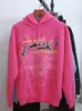 Sudadera con capucha para hombre de algodón puro con forro polar y estampado de telaraña Sp5Der