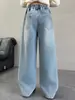 Jeans de Pierna Ancha para Niñas de Primavera y Otoño, Pantalones Rectos Holgados para Niños Mayores, Pantalones Casuales Estilo Coreano, Pantalones de Moda hasta el Suelo
