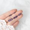 Nalan Prata S925 Pequeno Fresco Estilo K Quatro Garras Brincos de Diamante Roxo Pequenos e da Moda Joias de Orelha Masculinas e Femininas G9841