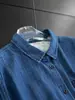 ¡Un básico de armario! Versátil y siempre elegante~ Camisa de mezclilla de algodón puro, corte recto, con cuello, manga larga, para mujer, nueva para otoño H090317