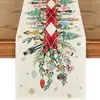 Camino de mesa navideño más vendido transfronterizo, mantel con estampado de Papá Noel, mantel decorativo navideño, mantel para mueble de sala