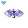 Huagang gema furo único olho de cavalo zircônia azul gema CZ pedra solta superfície do anel formato de folha com furo brincos de zircônia azul