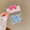 Pinzas para el Cabello de Flor con Malla de Color y Pedrería para Niños, Mini Pasadores para Niñas, Gomas para el Cabello de Bebé, Accesorios para el Cabello