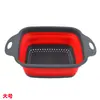 Fregadero de Cocina Multifuncional para el Hogar con Lavabo Extensible Ajustable para Lavar Verduras, Cesta Plegable Redonda de Silicona para Escurrir