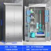 Gabinete de Limpieza de Acero Inoxidable para Uso Doméstico, Mopa, Escoba, Hospital, Escuela, Fábrica, Sanidad, Balcón, Herramientas Varias, Gabinete de Almacenamiento