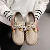 Zapatos Casuales de Cordones Birkenstock Estilo Británico Retro Nuevo para Mujer Primavera y Otoño Zapatos Planos Versátiles de Moda de Ante para Mujer