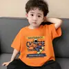 Camiseta Interior Transpirable de Algodón Puro para Niños, Camiseta de Manga Corta de Verano para Niños, Top Estilo Coreano Guapo con Estampado de Dibujos Animados