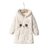 Ropa de Salida de Otoño e Invierno para Niñas Xiyin Transfronteriza Nueva de Punto Redondo Linda con Conejo y Moño Caliente Forrada de Polar