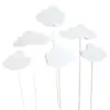 Cartão de bolo com plug-in de açúcar cartão de bolo decoração de bolo de aniversário assando nuvens nuvens brancas mesa de sobremesas de festa Pacote com 6