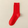 Calcetines Rojos Algodón Puro para Mujer Otoño e Invierno Calcetines de Media Caña para Mujer Año del Zodiaco Algodón de Doble Aguja Calcetines de Rizo Venta al por Mayor de Calcetines para Mujer Zhuji