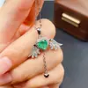 Colgante de Esmeralda Natural Transfronterizo Accesorios para Mujer Nicho de Alta Gama Joyería de Plata 925 6*6 Joyería de Lujo Venta Directa de Fábrica
