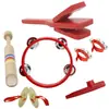 Juego de Instrumentos Musicales de Madera Orff para Niños, Sonajeros, Tablas Sonoras, Flautas de Madera, Kazoo, Materiales Didácticos Musicales para Educación Temprana, Juguetes Educativos