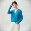 Campbell Yarn ~ Cárdigan de punto 75% cachemir, 25% seda de morera, cuello en V para mujer, calado, fino, suéter de corte holgado