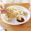 Plato para dumplings doméstico escurridor plato de doble capa con plato para vinagre plato especial para comer dumplings plato para dumplings creativo multifuncional plástico