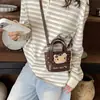 Bolsa de Mão Balde com Renda de Bolinhas Japonesa Fofa e Romântica 2026 Nova Bolsa de Ombro Transversal Estilosa em PU