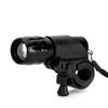 Lanterna de liga de alumínio para bicicleta lanterna com foco telescópico LED de três lúmens luz forte acessórios para bicicleta