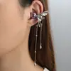 Clip de Auriculares Bluetooth con Clip para Oreja Pendientes de Clip DIY Texturizados Inteligentes Larga Borla Mariposa Clip para Oreja Pendientes para Niñas