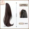 Peruca de Rabo de Cavalo para Mulheres, Levemente Cacheada, Aparência Natural, Rabo de Cavalo Alto, Estilo Celebridade da Internet, Trança de Cabelo Realista, Rabo de Cavalo de Cabelo Sintético Fofo