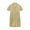 Calças de Sarja de Viscose Estilo Literário com Bolso com Aba Conjunto de Pijama com Pequena Lapela Bordada Camisola Opcional Multicor Roupa de Casa