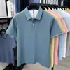 Camisa Polo de Hombre para Otoño, Algodón Puro, Patrón Hexagonal, Manga Corta, para Hombres Jóvenes y de Mediana Edad, Business Casual, con Aberturas Laterales