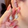2023 Japonês e Coreano Diamante Opala tulipa pétala brincos design simples luz luxo brincos namoradas presente para mulheres