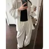 Conjunto de Ropa Nuevo para Mujer Primavera/Verano 2026: Chic Casual, Moderno, Versátil, Camisa Adelgazante, Pantalones de Pierna Ancha con Cordón