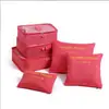 Bolsa de Viagem Estilo Coreano Pequena com 6 Peças Organizador de Roupas Bolsa para Lingerie e Cosméticos Conjunto de Armazenamento para Carrinho