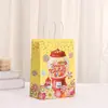 Bolsa para llevar de vacaciones transfronteriza bolsa para empaquetar ropa bolsa para regalos de fiesta de dulces bolsa de mano de papel kraft impresa venta al por mayor