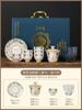 Juego de té Dunhuang Wenchuang Thangka con incrustaciones de oro y plata para ancianos, líderes y maestros. Regalos de alta gama para las fiestas. Regalos de acompañamiento.