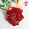 Parche de Flor con Diseño de Flor de Cinco Pétalos Tridimensional, Flor de Zapato con Pedrería, Parche de Tela de Flor Tridimensional Totalmente con Pedrería, Accesorio DIY de Flor de Zapato con Pedrería