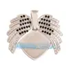 P04 L49B Accesorios para joyería DIY AMOR AMOR corazón circón rojo aceite goteando alas de cupido