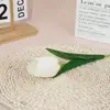 Tulipán de Cabeza Única Transfronterizo Accesorios y Adornos de Fotos Antiguas Tablero de Fondo para Disparos Suministro Directo del Fabricante Flores Artificiales
