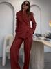 2024 Nuevo Otoño Europeo y Americano Amazon Temperamento Traje Color Sólido Traje de Pantalón de Moda Conjunto de Dos Piezas