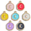 Colgante de Esmalte de Luna Irregular Colorido Accesorios de Joyería de Aleación DIY Colgante para Collar Llavero Cruzado Venta Caliente Transfronteriza