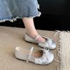 Zapatos Mary Jane Ligeros de Una Correa con Suela Blanda para Mujer 2025 Otoño e Invierno Nuevo Estilo Borde de Encaje Populares Lindos Elegantes Lazo