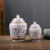 Tetera de cerámica azul y blanca grande Jingdezhen color esmaltado Olla general cuadrada casera vintage sellada té negro Pu'er