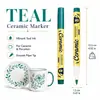 Caneta para pintura em cerâmica para caneca, caneta marcadora pintada à mão em porcelana óssea, à prova d'água e resistente ao desbotamento, caneta para utensílio de porcelana DIY