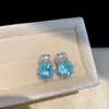 Conjunto de Colar e Brincos Flor Redonda de Zircônia Super Brilhante Estilo Coreano Ins Joia Exquisita de Luxo Leve Conjunto de Joias de Alta Qualidade