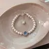 Pulsera de perlas de diamante flash diseño de nicho temperamento simple lujo ligero estilo francés pulsera para mujer