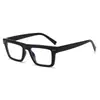 Gafas de montura cuadrada para hombre con decoración de remaches, montura de gafas de moda estilo callejero moderno, gafas versátiles de estilo retro clásico sin graduación