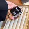 Correa de Metal Honeycomb con Incrustaciones de Diamantes Finos Adecuada para Apple Watch iWatch Décima Segunda Generación 11/10