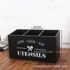 Caja de Almacenamiento para Cubiertos y Utensilios de Cocina Plegables Transfronterizos, Caja de Madera para Almacenamiento y Organización de Utensilios de Cocina de Escritorio y Montaje en Pared