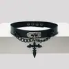 Gargantilla de Cuero Negro Collar Punk Oscuro Y2K Subcultura Araña Collar Lolita Halloween