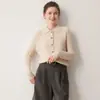 100% CachemiraSuéter de Cachemira Pura para Mujer, Cárdigan con Cuello Polo, Corte Holgado, Suéter de Punto de Manga Larga para Otoño e Invierno
