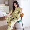 Pijama de Mujer Verano Algodón Mujer 2025 Nuevo Verano Pantalones Cortos Manga Corta verde aguacate Ropa de Casa Verano